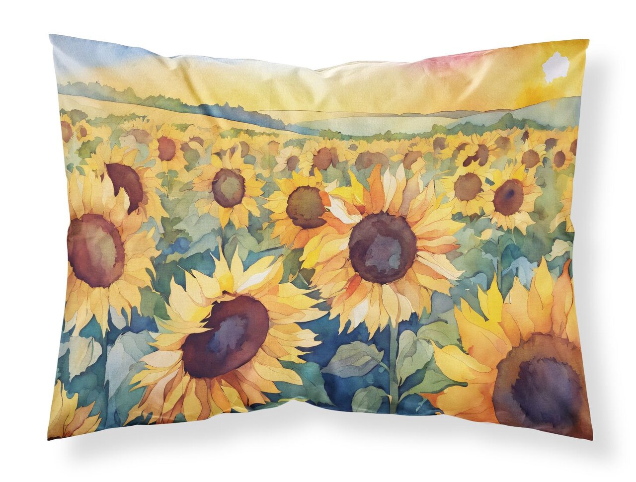 Kansas Sunflowers Standard Pillowcase Lightweight Decorative Artwork 30 x 20.5 Inches